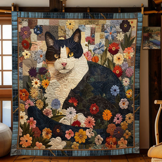 Tuxedo Cat Flowers YR2408003CL Quilt