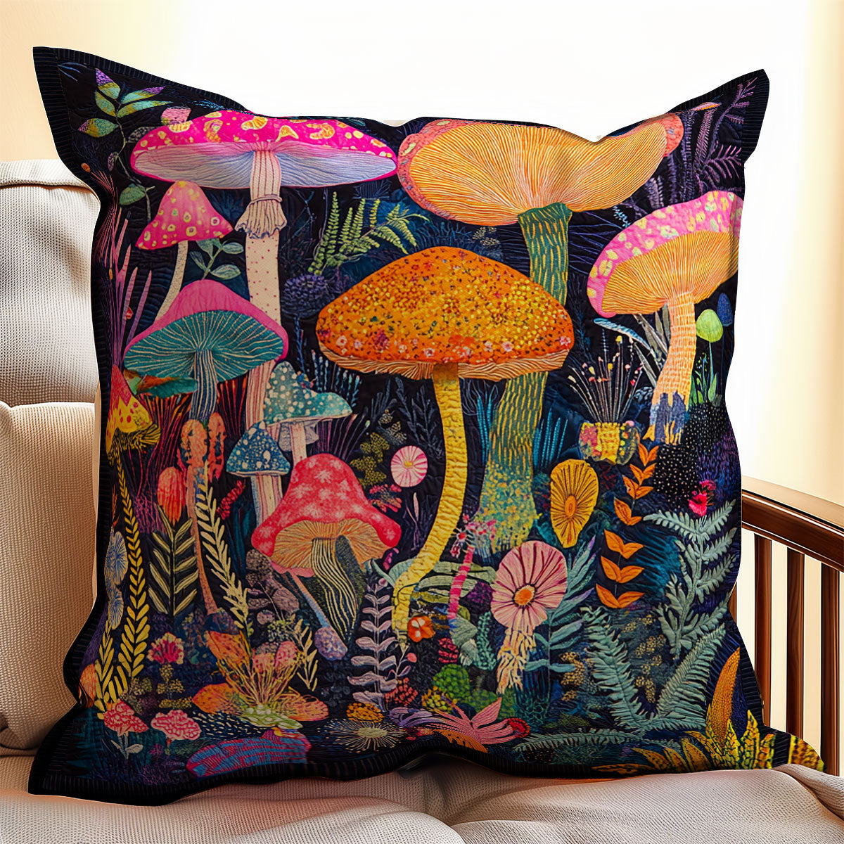 Vibrant Mushroom WX2101105CL Quilt Pillow Case