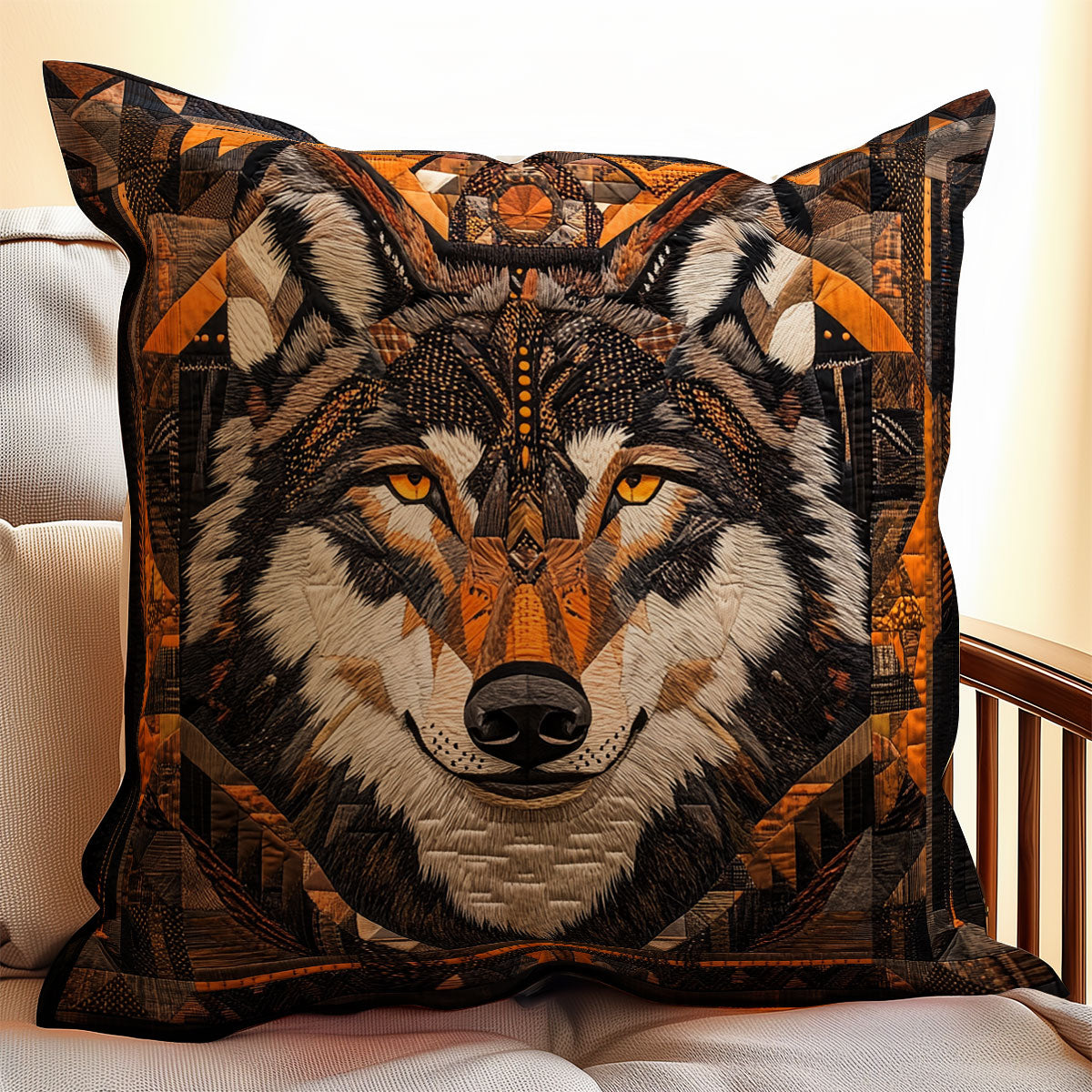 Wolf Native American WX1302398CL Quilt Pillow Case