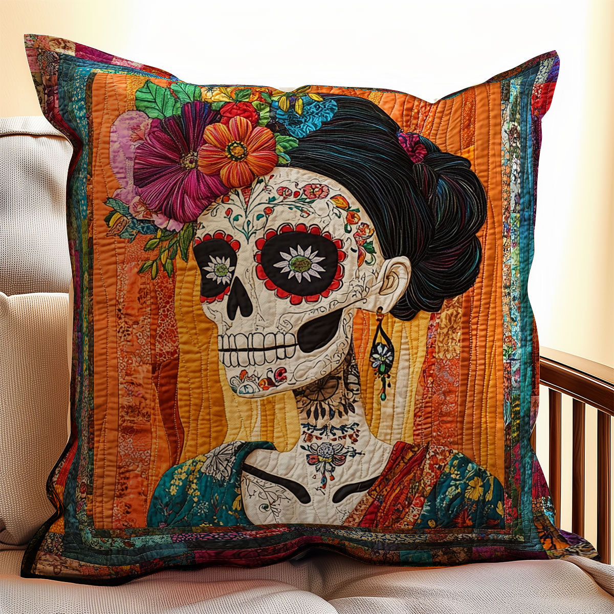 Woman Day Of The Dead WX1302405CL Quilt Pillow Case