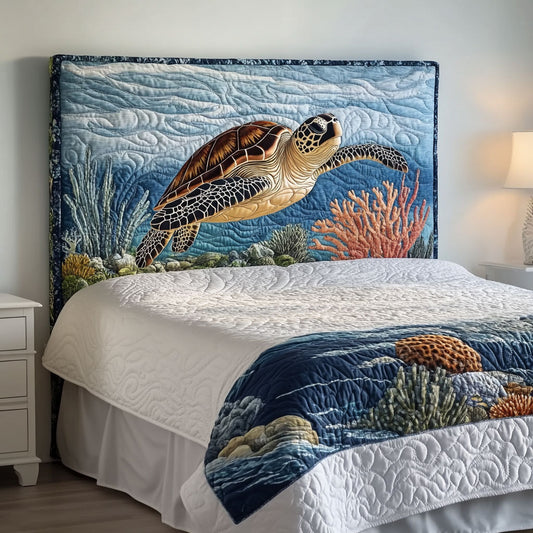 A Turtle WJ1712024CL Quilted Headboard Slipcover