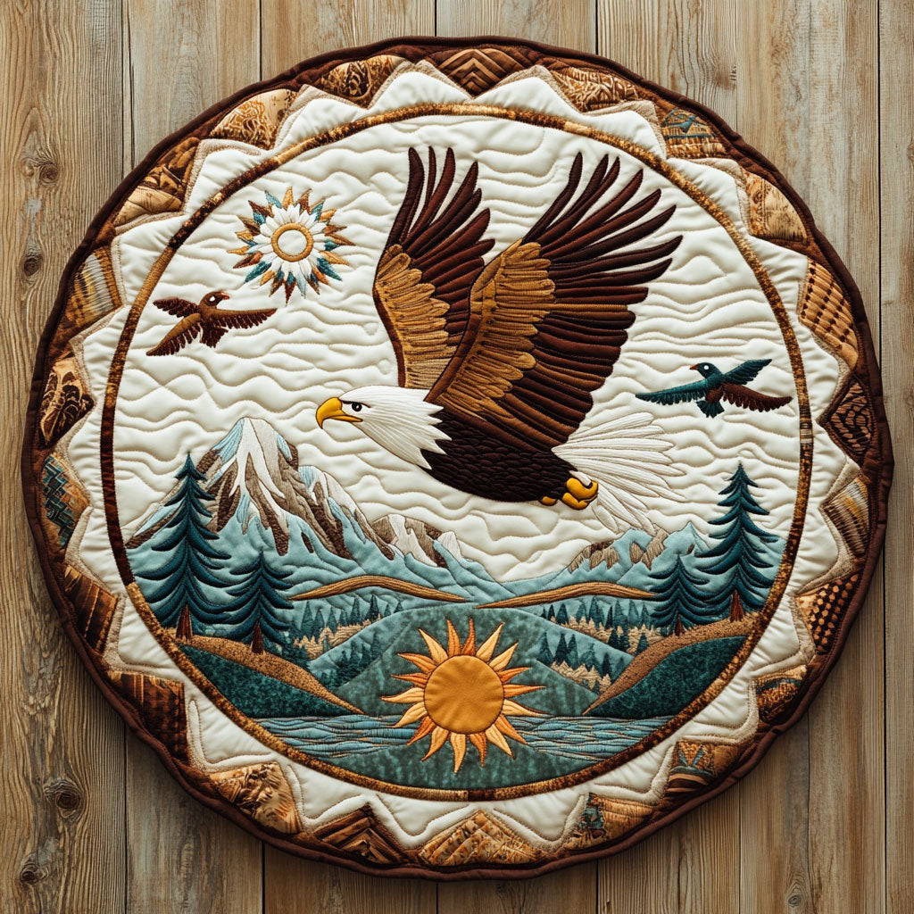 Eagle Spirit Flight WX0307026CL Quilted Round Mat