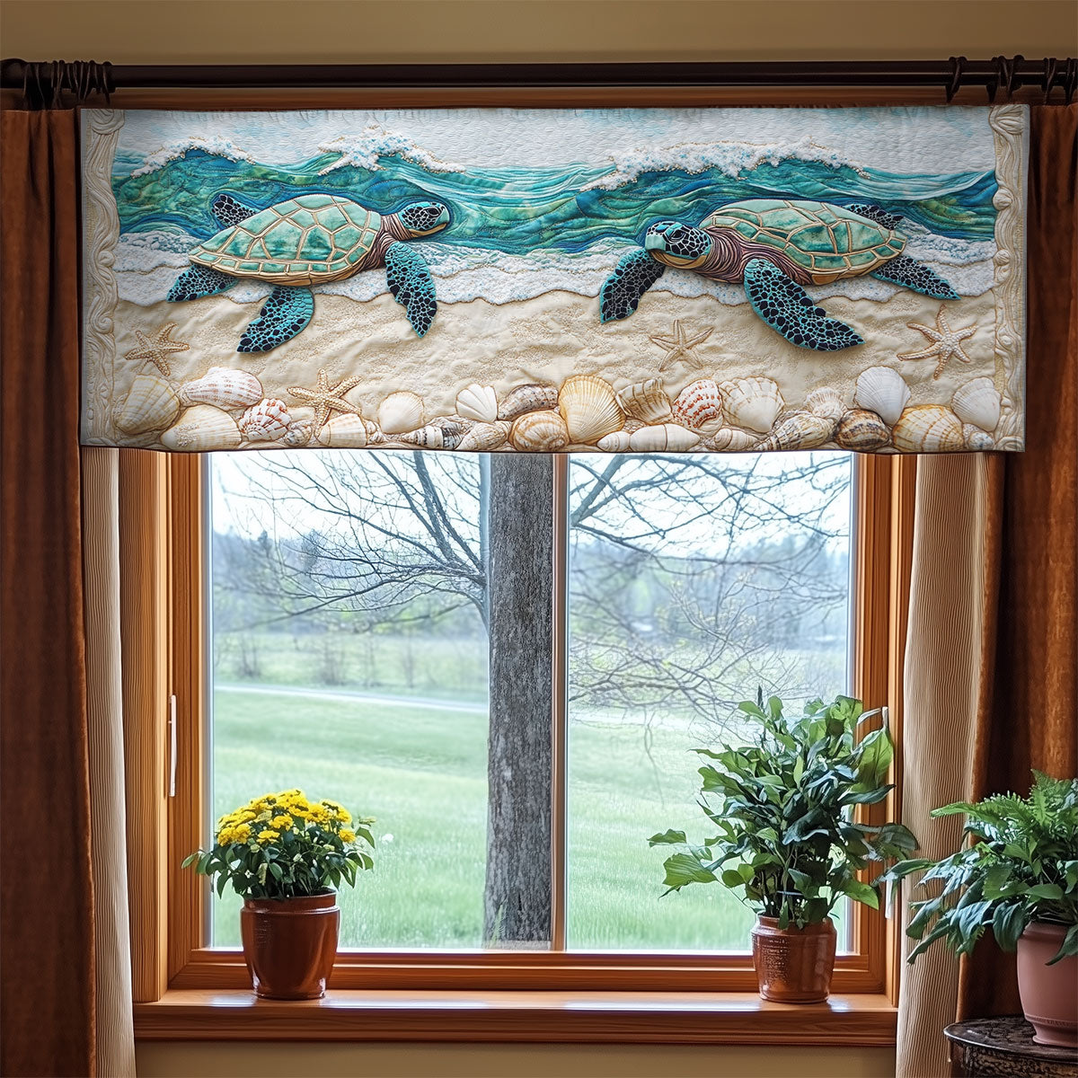 Turtle Sea WX1305038CL Quilted Valance