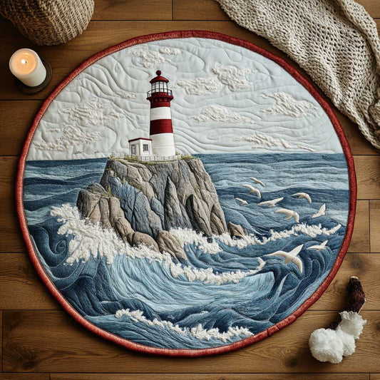 Oceanview Lighthouse WN2403091CL Quilted Round Mat