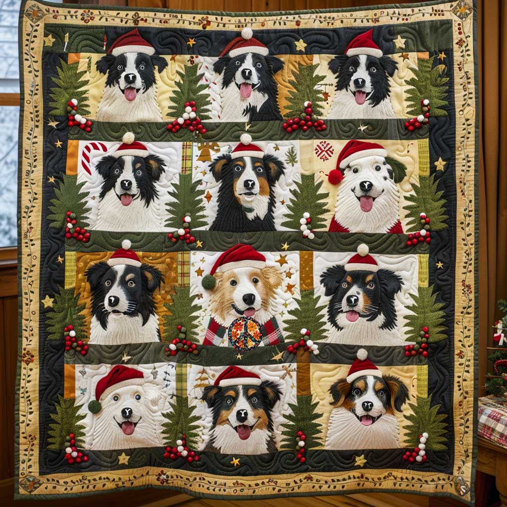 Border Collie Holiday Parade WN1810015CL Quilt