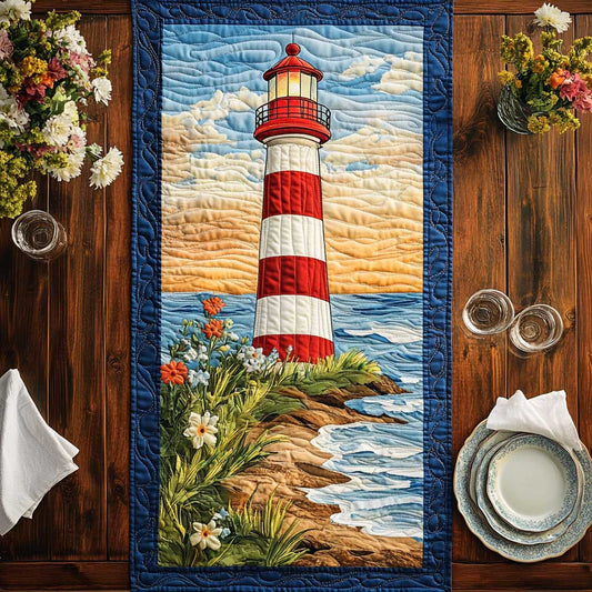 Lighthouse Scene CQ3004016CL Quilted Table Runner