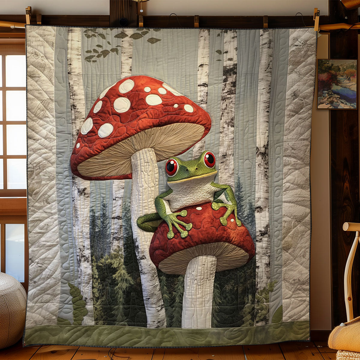 Mushroom Frog WY2702080CL Quilt