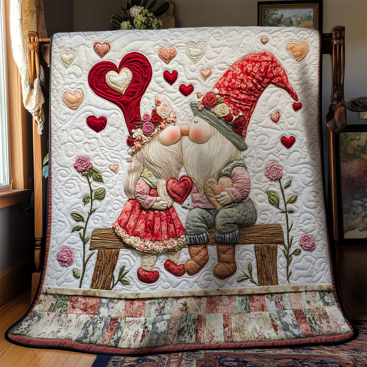 Eternal Love Gnome Kiss WN2512046CL Quilt