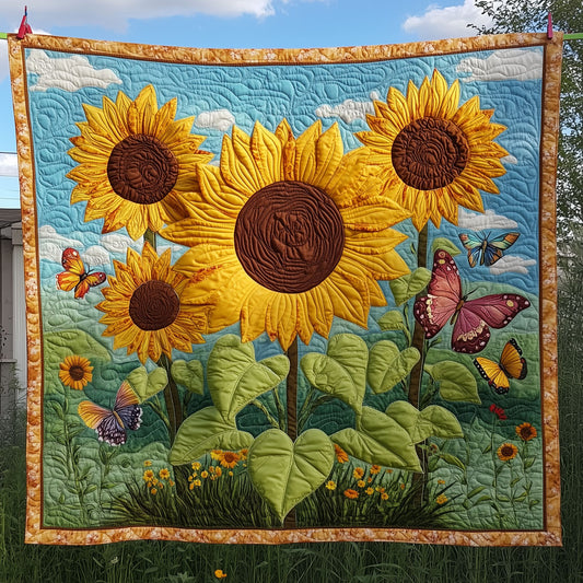 Sunflower Field With Butterflies LT2409015CL Quilt