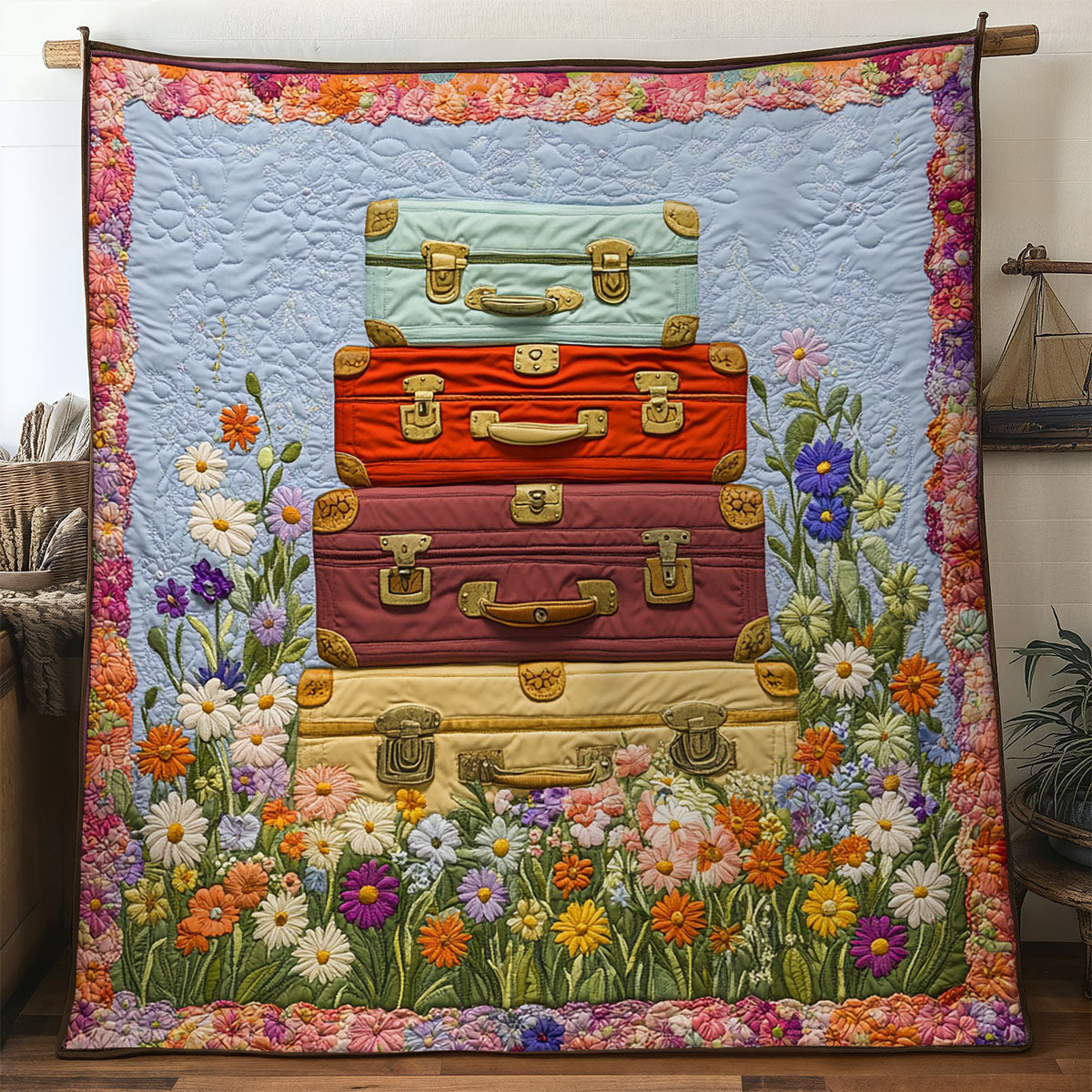 Secret Suitcase Garden WN0408062CL Quilt