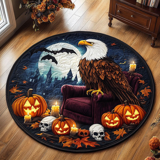 Moonlit Halloween Eagle WY2108035CL Quilted Round Mat