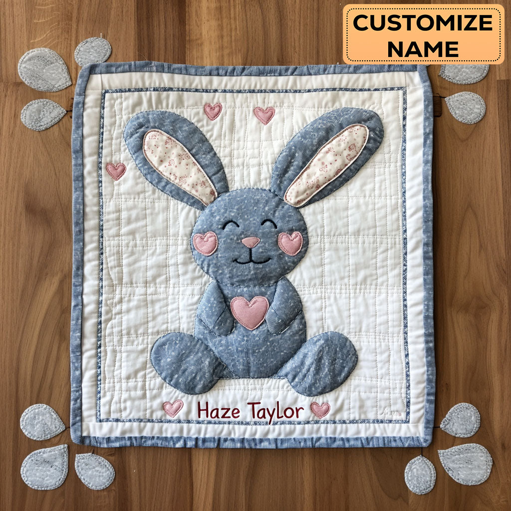 Bunny Bluebell WN3007015CL Personalized Baby Quilt