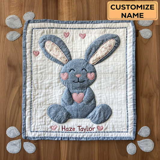 Bunny Bluebell WN3007015CL Personalized Baby Quilt