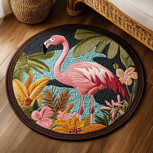 Flamingo Dance WN1803049CL Quilted Round Mat