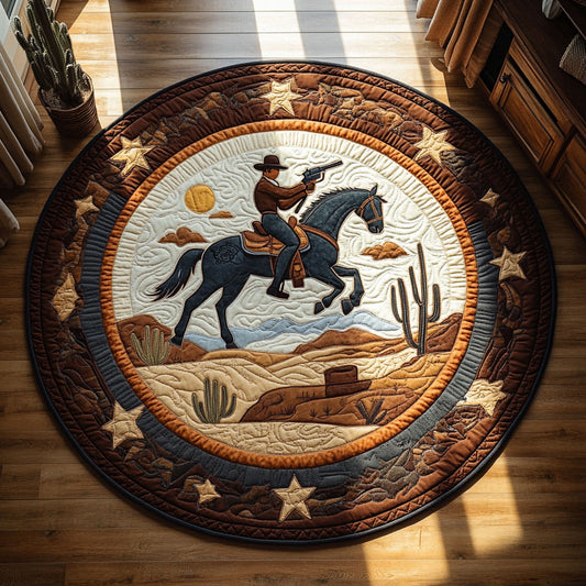 Shooting Cowboy Ride WY2008081CL Quilted Round Mat