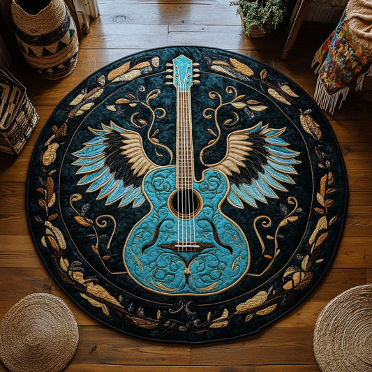 Blue Melody Wings WY3006014CL Quilted Round Mat