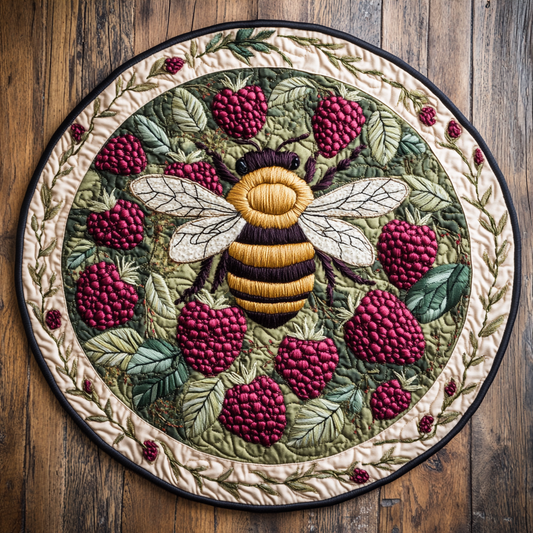 Buzzing Berries WY2804002CL Quilted Round Mat