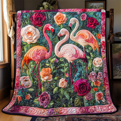 Flamingo Roses WX0303077CL Quilt