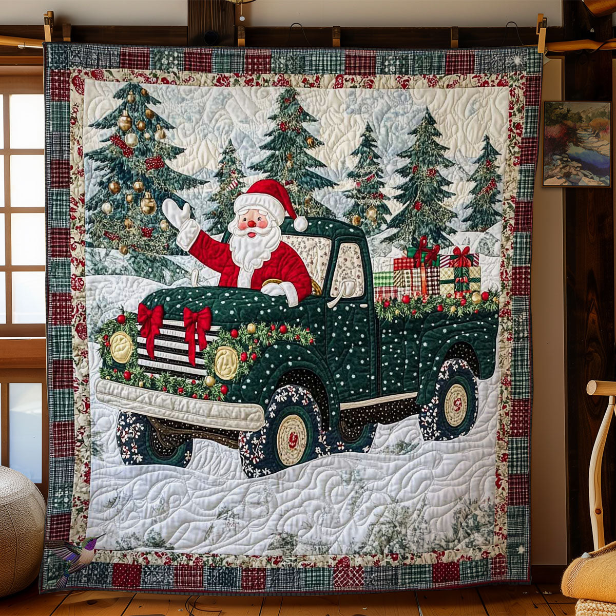 Festive Santa Truck WN2011024CL Quilt