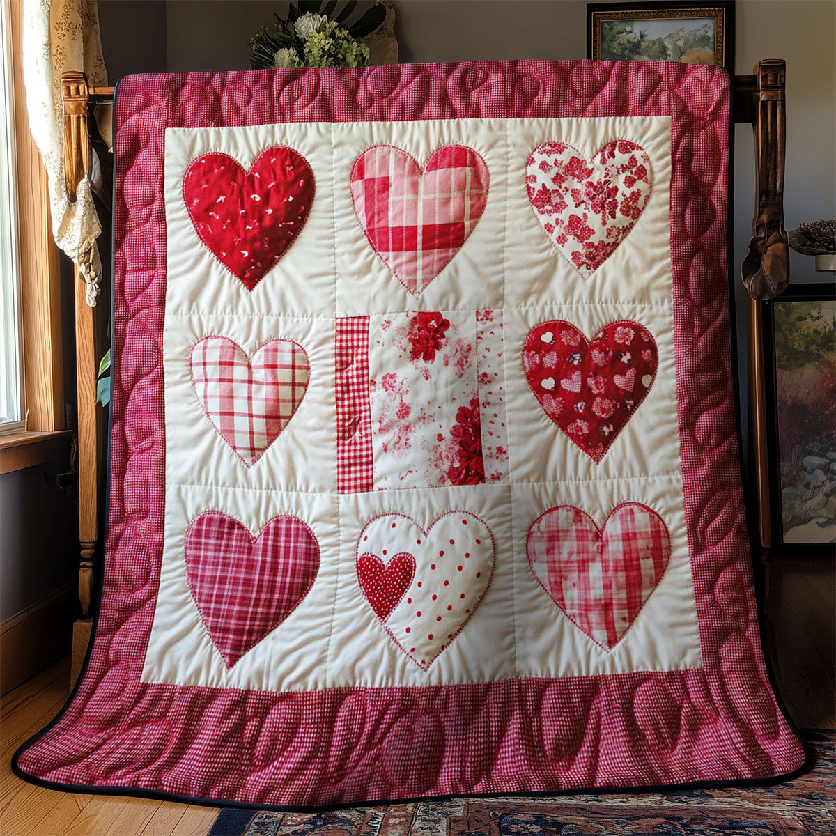 Patchwork Of Hearts WN1002012CL Quilt