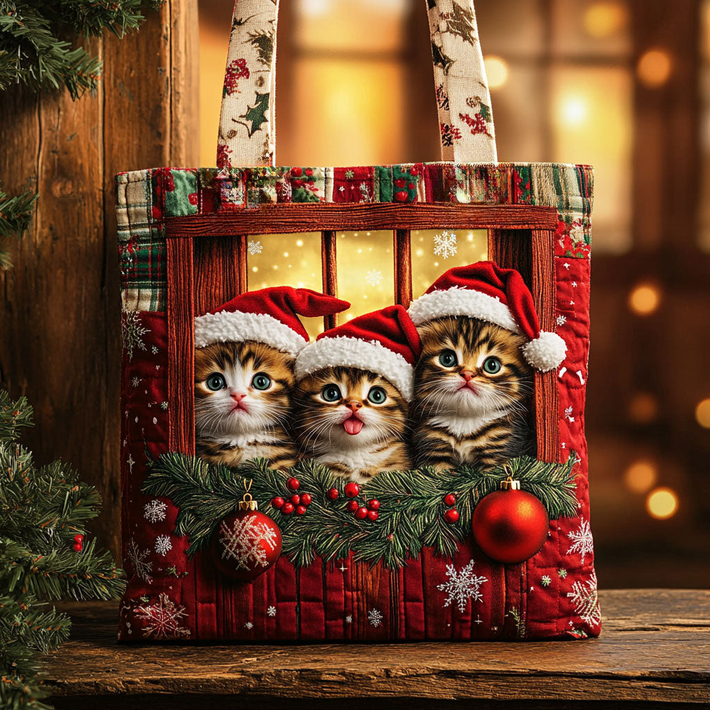 Cat Noel Night WN1411071CL Quilted Tote Bag