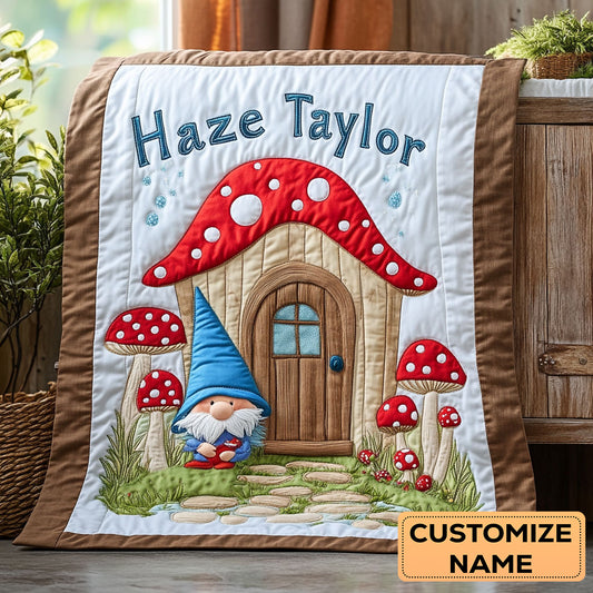 Mushroom Friend WN3107043CL Personalized Baby Quilt