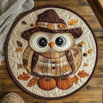 Rustic Owl WN1903031CL Quilted Round Mat