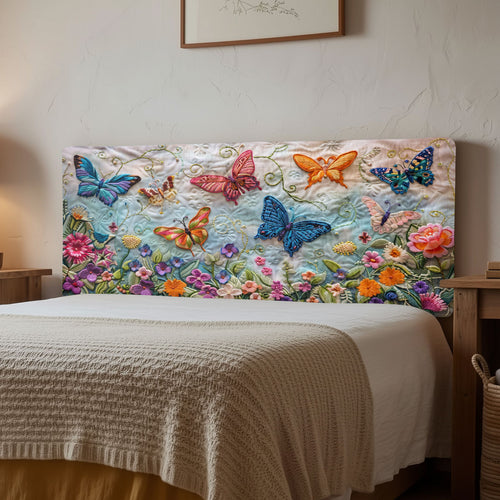 Butterfly Floral Garden CW2412006CL Quilted Headboard Slipcover