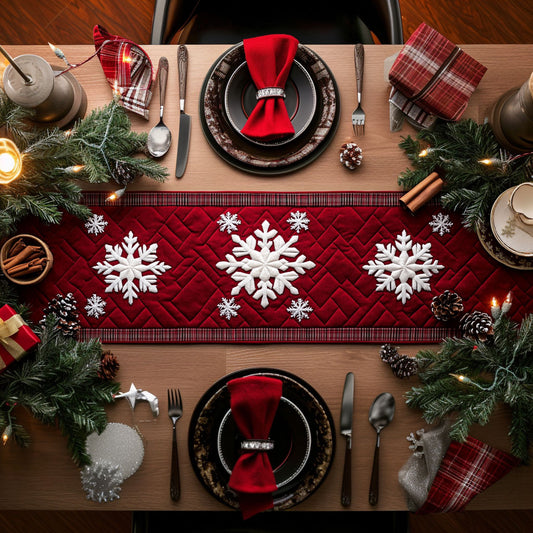 Fireside Snowflake WN1107013CL Quilted Table Runner
