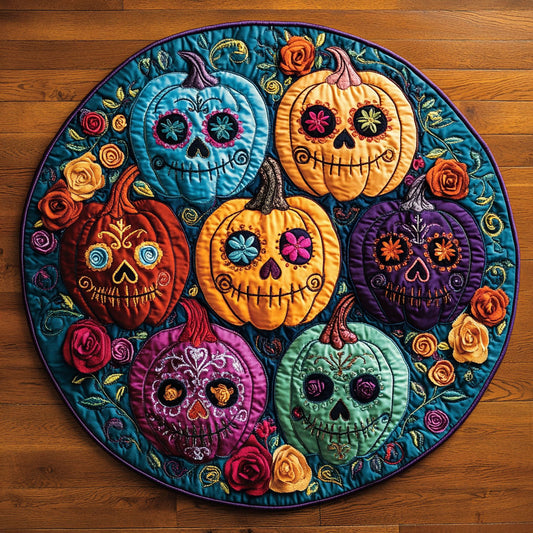 Pumpkin Happy Haunt WN1108064CL Quilted Round Mat