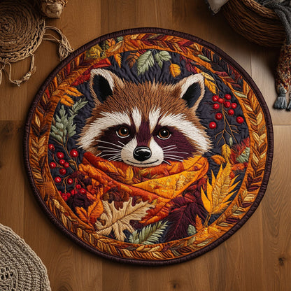 Leafy Raccoon WY1905026CL Quilted Round Mat