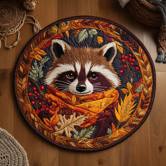 Leafy Raccoon WY1905026CL Quilted Round Mat