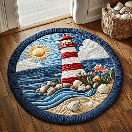 Lighthouse Beach WX2005030CL Quilted Round Mat