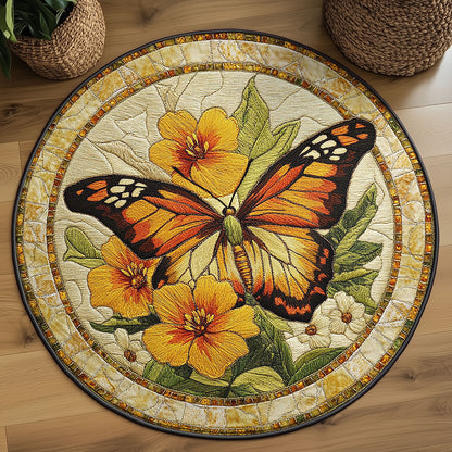 Butterfly Garden WN3005010CL Quilted Round Mat