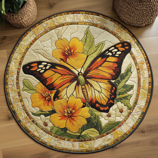 Butterfly Garden WN3005010CL Quilted Round Mat