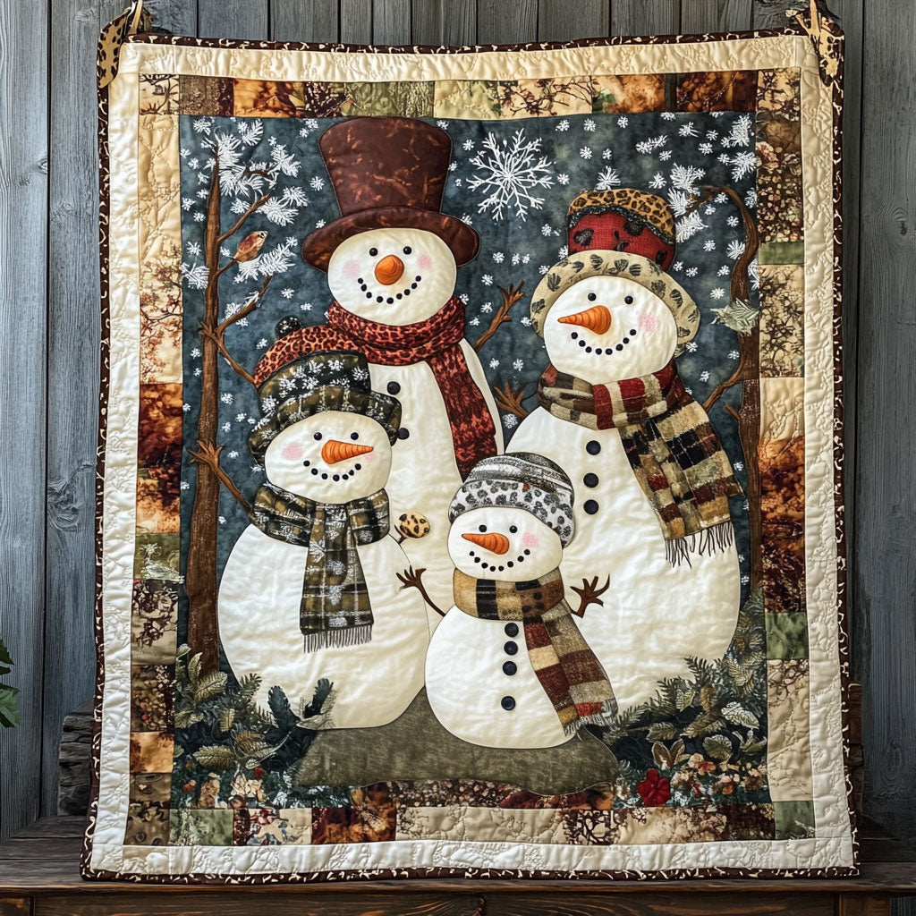 Winter Family Snowman WN1411126CL Quilt