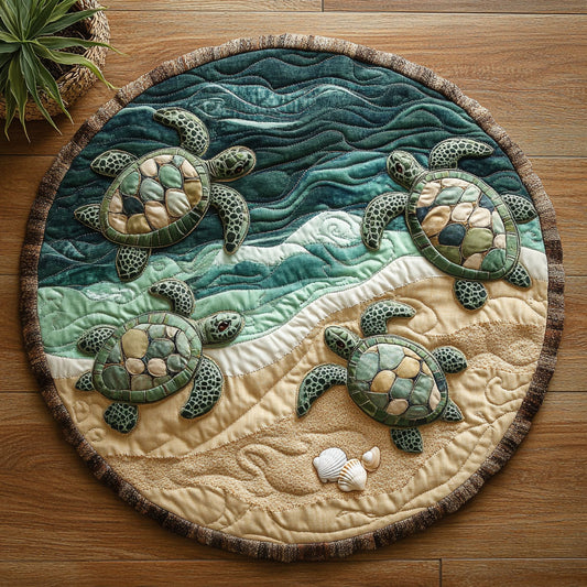 Shelled Serenity CM1704005CL Quilted Round Mat