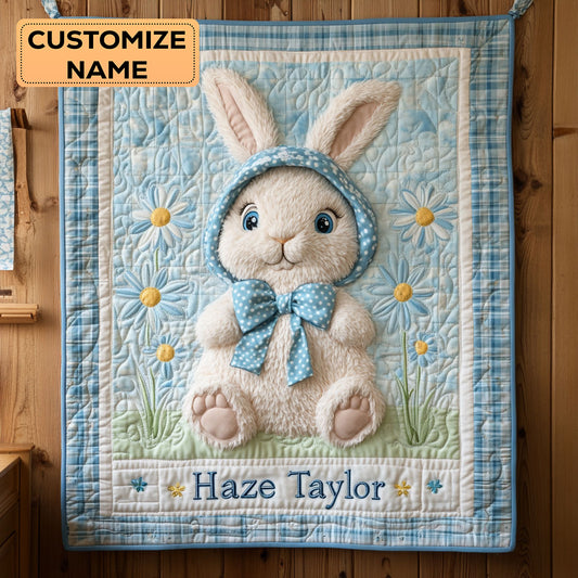 Bunny In Bloom WN1807014CL Personalized Baby Quilt