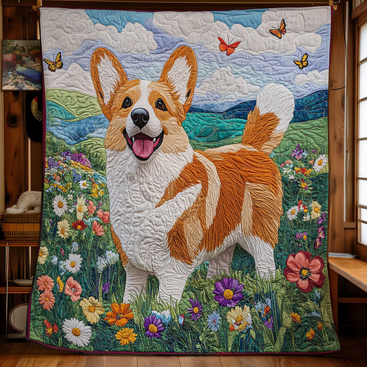 Happy Corgi WX0307038CL Quilt