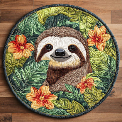 Smile Sloth CP2105006CL Quilted Round Mat