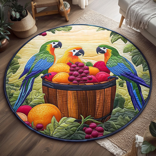 Vivid Tropical Parrot WJ2804032CL Quilted Round Mat