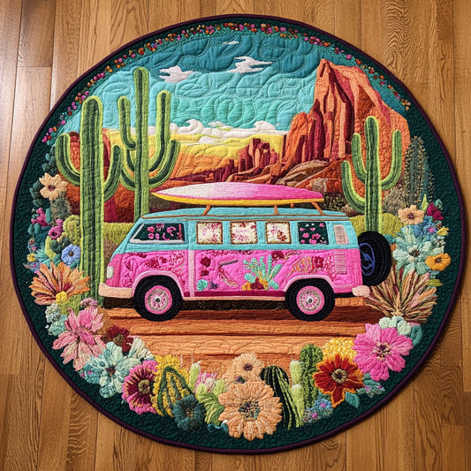 Cactus Flower Cruise WY0306003CL Quilted Round Mat