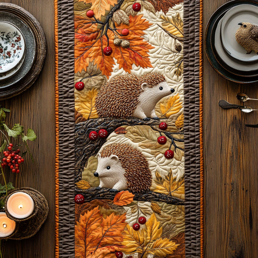 Autumn Hedgehog CW2805525CL Quilted Table Runner