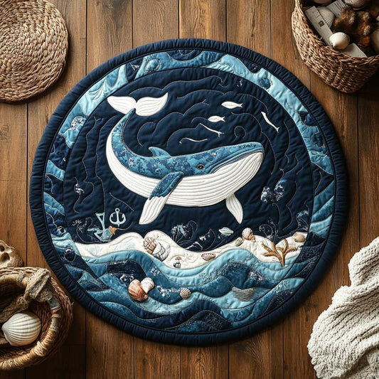 Ocean Whale Dance WN2403090CL Quilted Round Mat