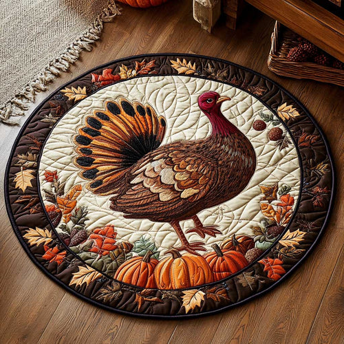 Gobble Gobble Turkey WN1903042CL Quilted Round Mat