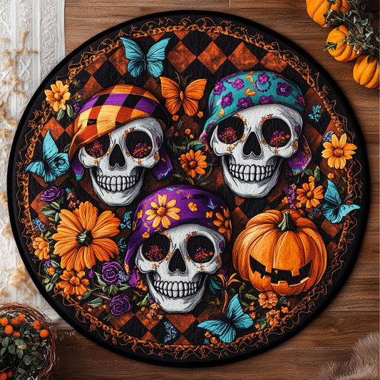 Garden Skull WN1308046CL Quilted Round Mat