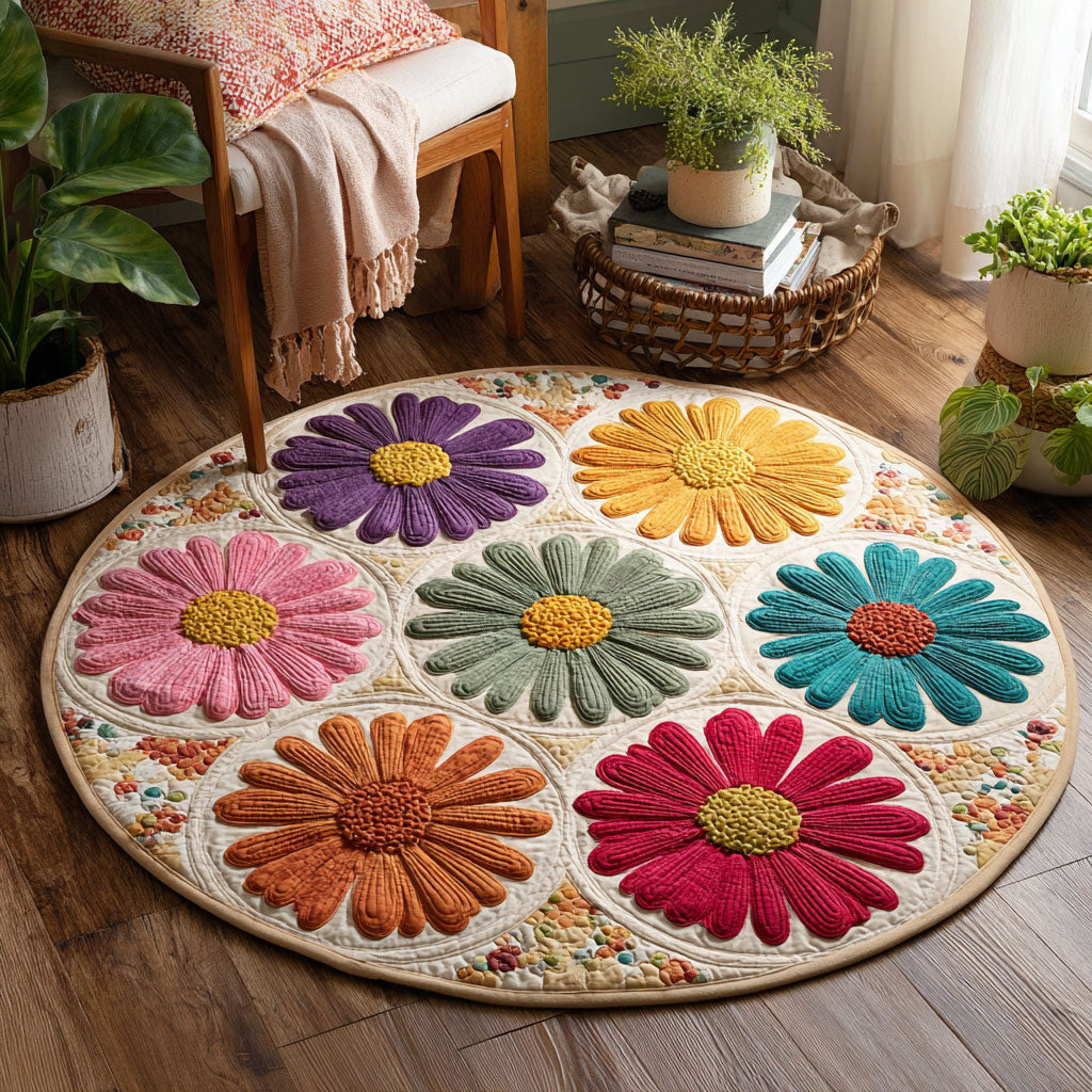 Daisy Parade CW0708020CL Quilted Round Mat