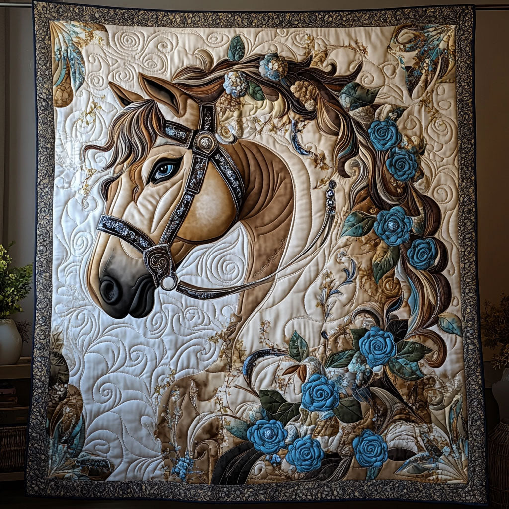 Blue Roses Stallion WY0307010CL Quilt