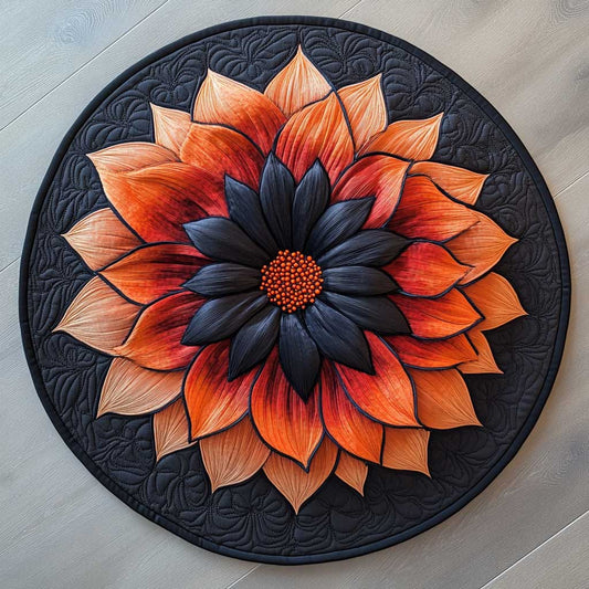Dahlia Flame WN2804019CL Quilted Round Mat