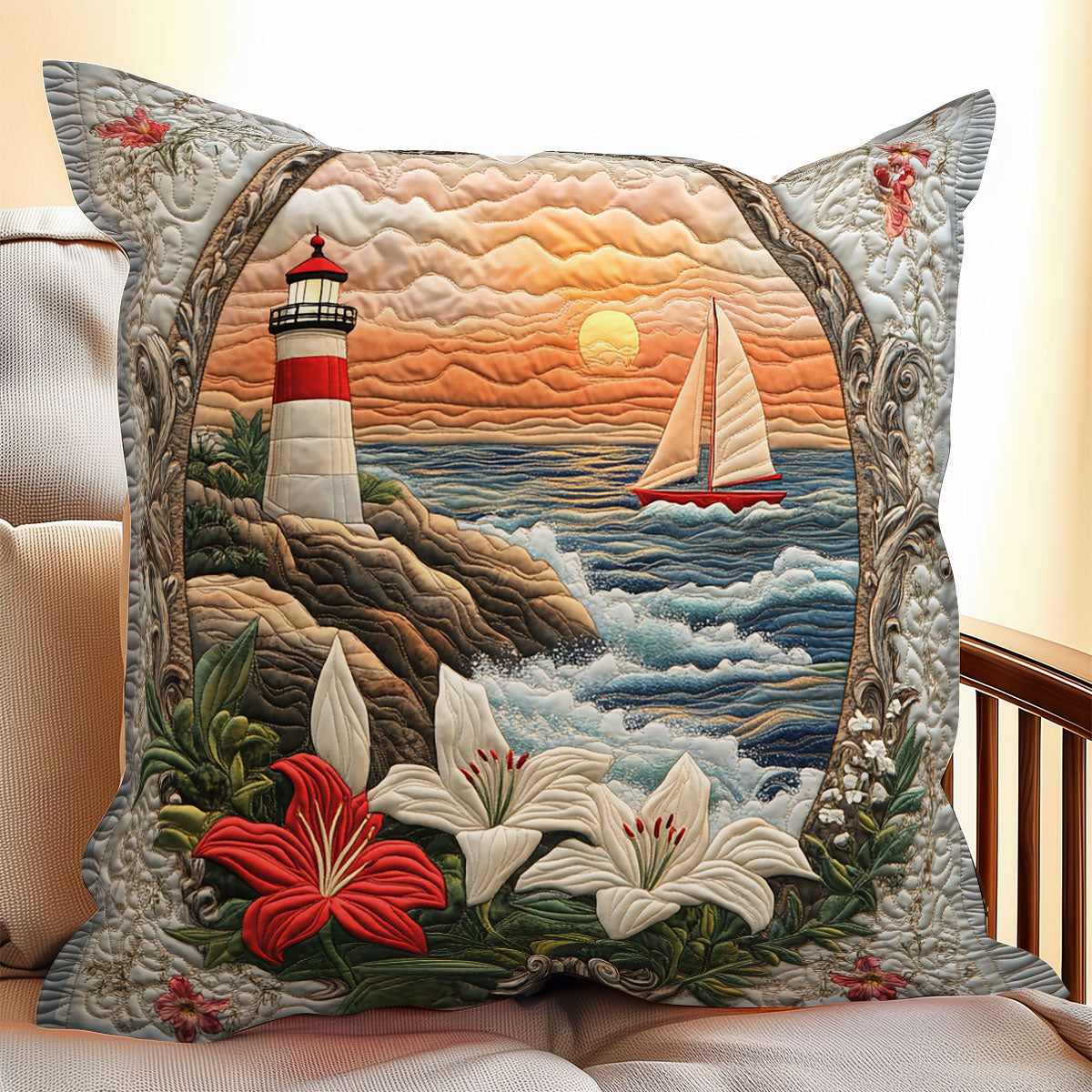 Lily Lighthouse WX0406094CL Quilt Pillow Case